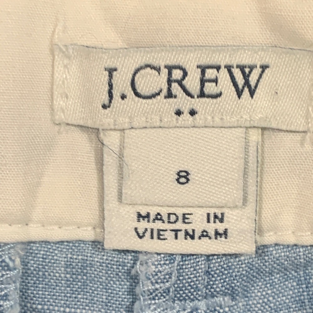 J.Crew Womens Light Blue Cotton Chambray Shorts Size 8 Nautical Clean Girl Beach - Picture 3 of 8